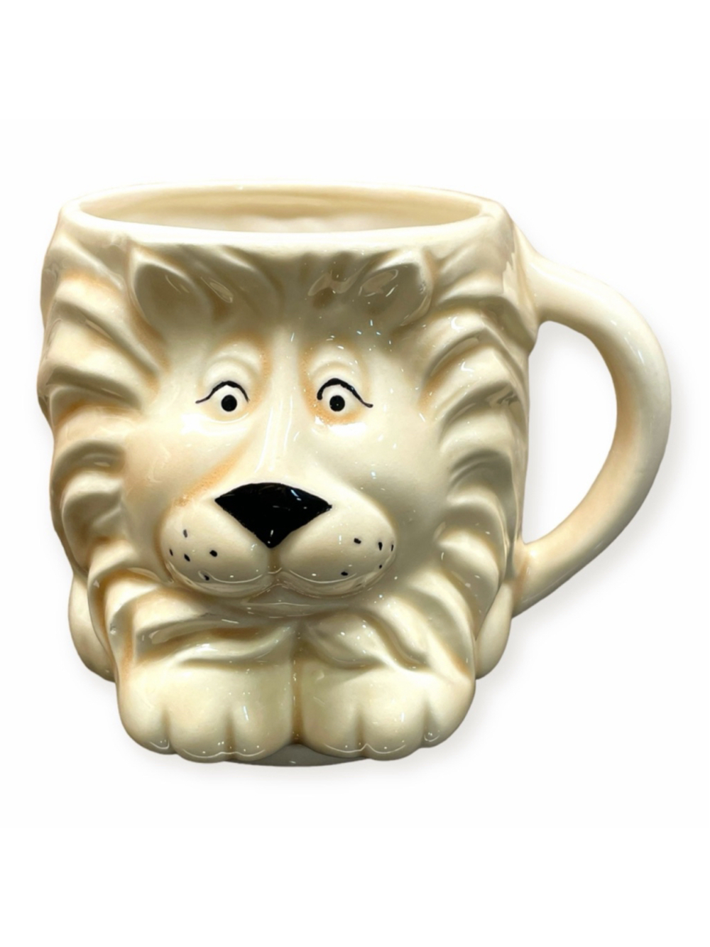Vintage Lion Head Mug Cup With Handle Ceramic TBM 3D Novelty Mid Century Modern